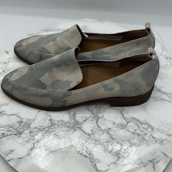 SUSINA Kellen Almond Toe Grey Camouflage Leather Loafer-8M - Picture 2 of 7